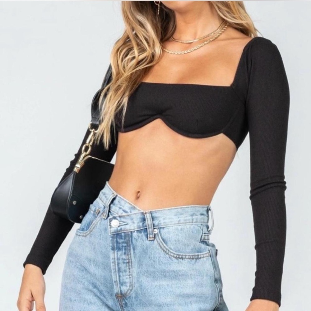 Princess Polly Becca Long Sleeve Crop Top